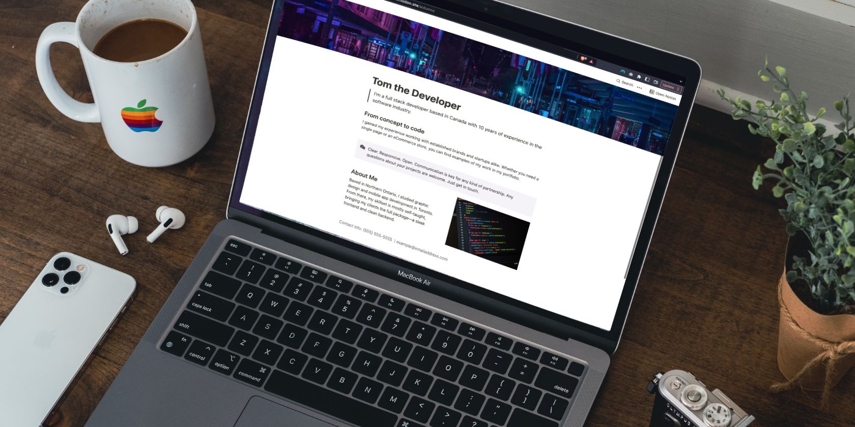 Веб‑страница без кода в Notion