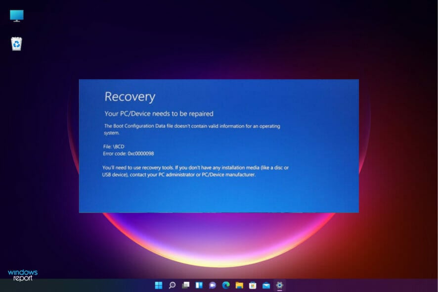 Как исправить ошибку 0xc0000098 (BCD) в Windows