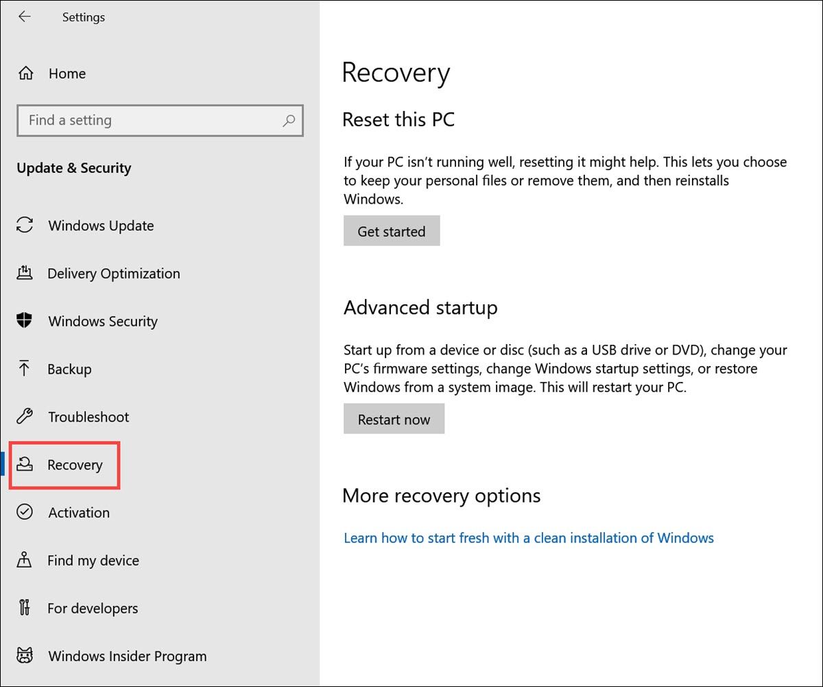 Опция 'Сбросить этот компьютер' в Windows