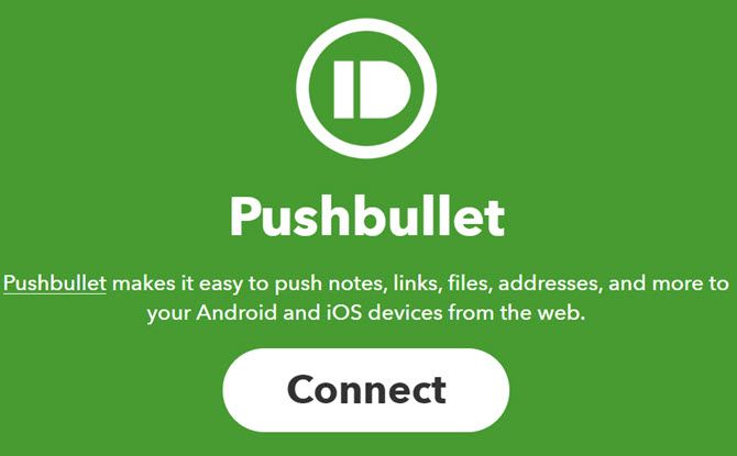 Подключение Pushbullet к IFTTT