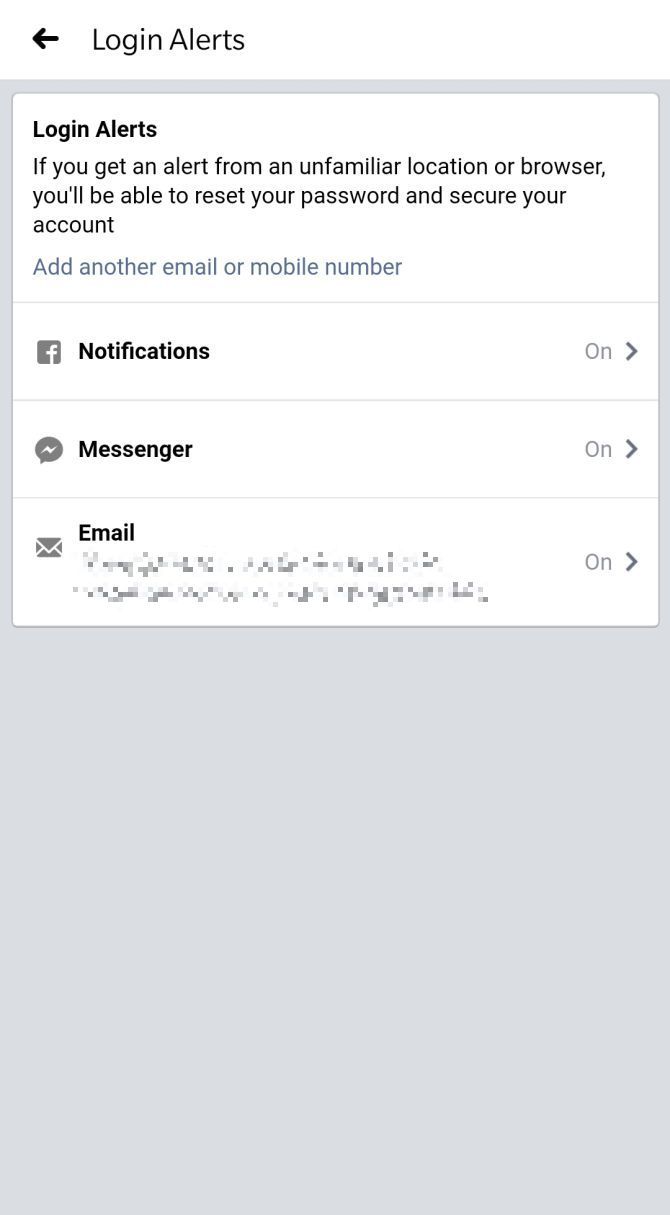 Настройка оповещений о входах в мобильном приложении Facebook