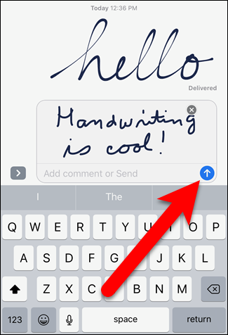 Отправка пользовательского рукописного сообщения