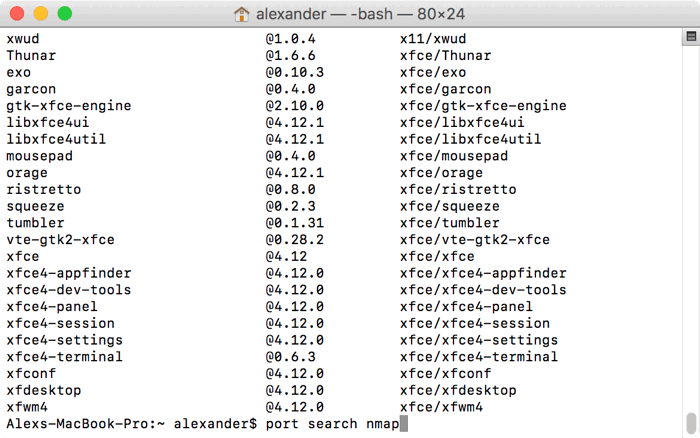 Результат поиска порта nmap
