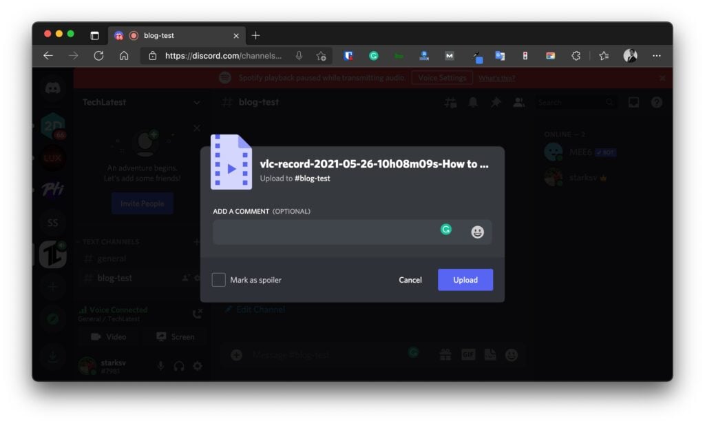 Send Videos on Discord