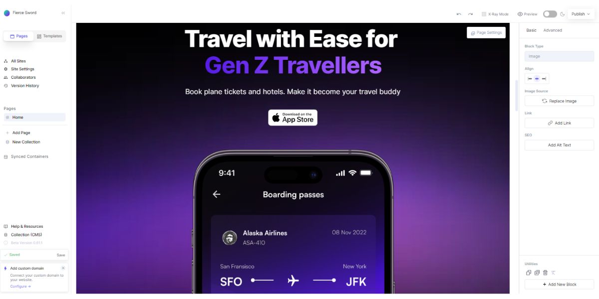 Лендинг, созданный с помощью TypeDream AI