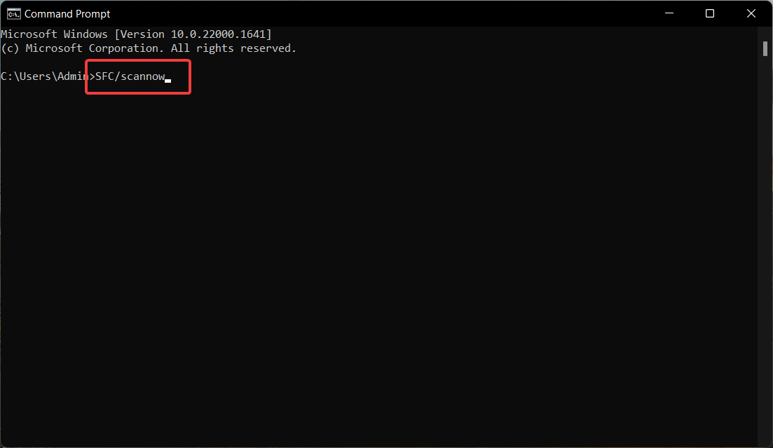 Команда sfc /scannow в командной строке Windows