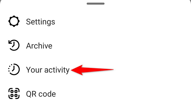 Выберите «Ваша активность» в меню.