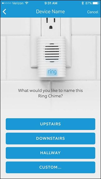 Экран приложения: ввод имени для Chime