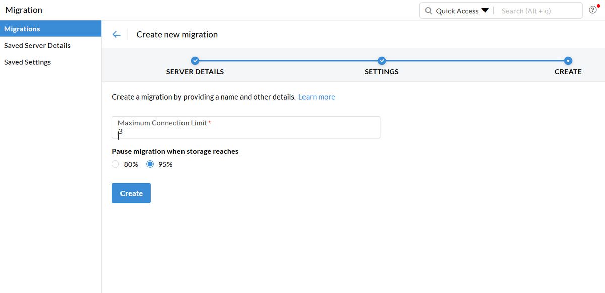 configure connection limits and other details