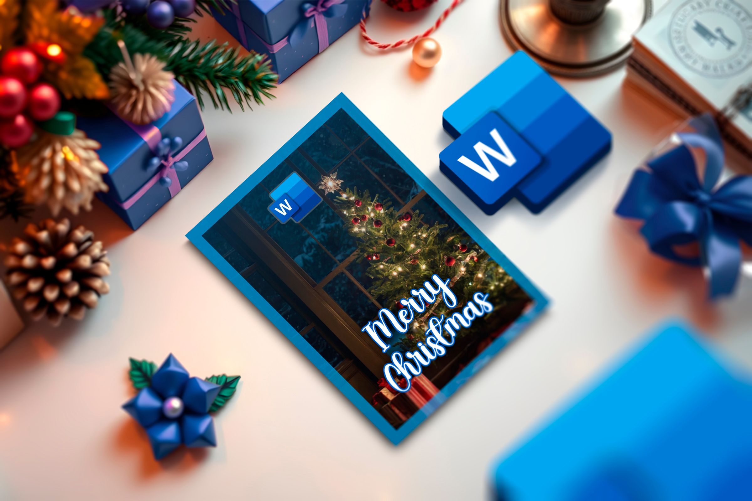 Рождественская открытка в Microsoft Word