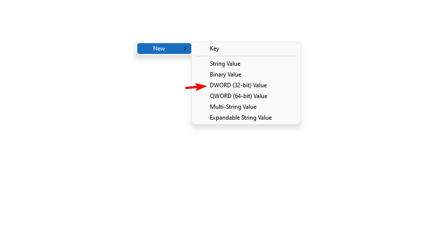 Создание нового параметра DWORD в реестре