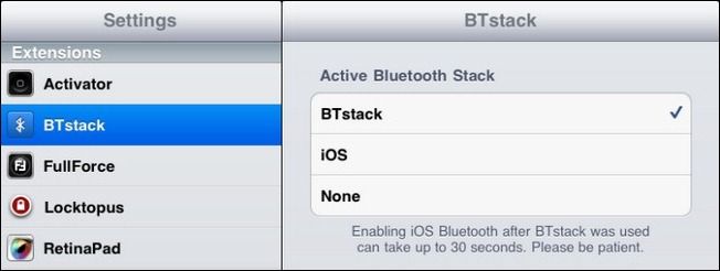 Скриншот: Список Bluetooth‑устройств в BTstack