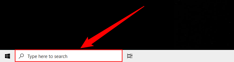 Строка поиска рядом с кнопкой Пуск в Windows 10