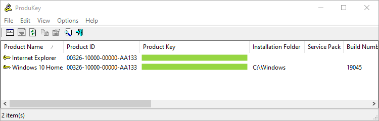 The product key from a Windows 10 PC.