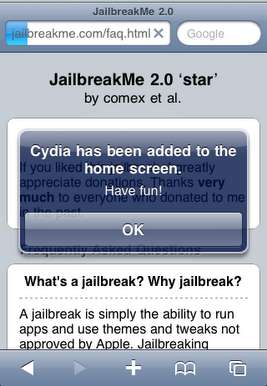 Иконка Cydia на домашнем экране iPhone после джейлбрейка