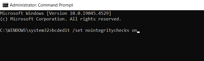 Disable Driver Signature Enforcement