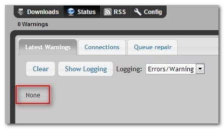 Пустой журнал статуса — распаковка готова