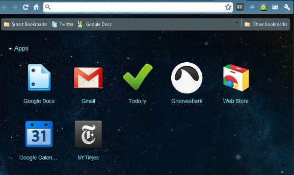 Иконки приложений и Web Store на новой вкладке