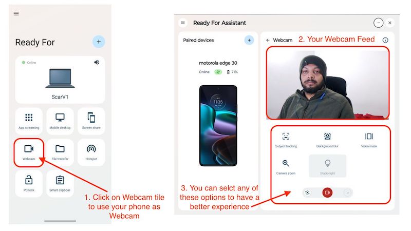 запуск телефона как веб‑камеры