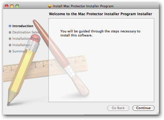 Mac Protector 설치 프로그램 초기 화면