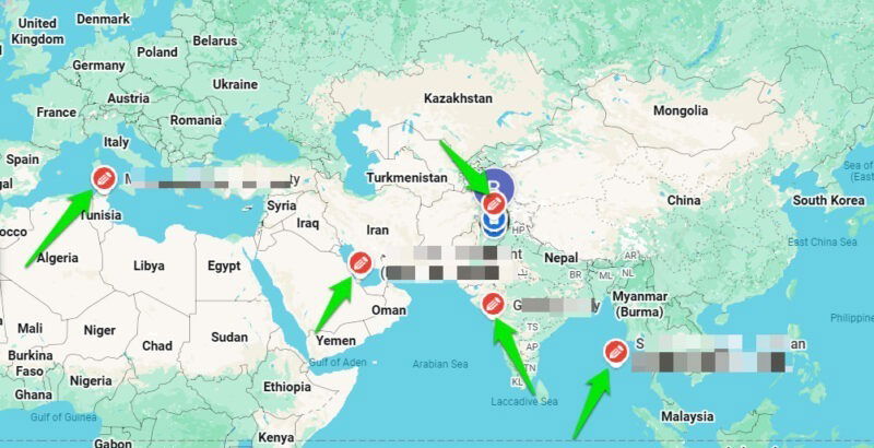 Карта с отзывами рецензентов в разных странах