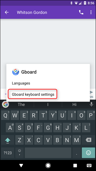 Переключатель Ряд цифр в настройках Gboard