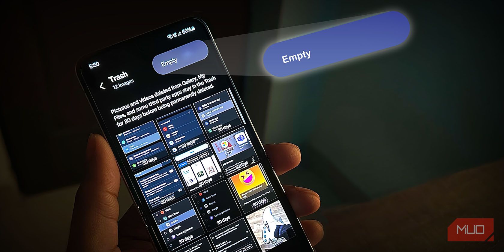 Как очистить корзину на Android