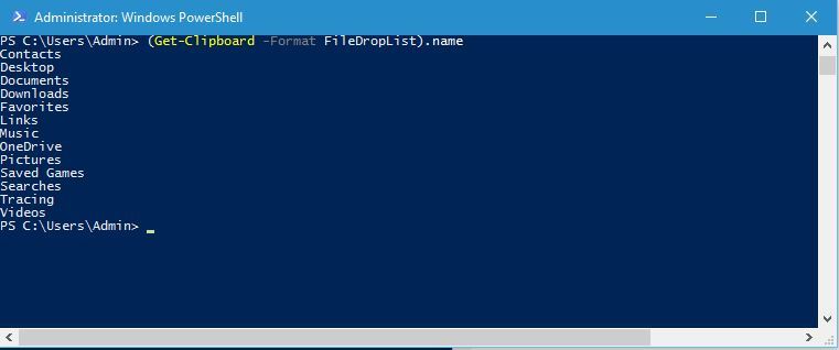 Вывод имён папок через Get-Clipboard в PowerShell