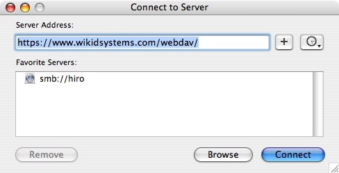 Подключение к серверу в macOS Finder