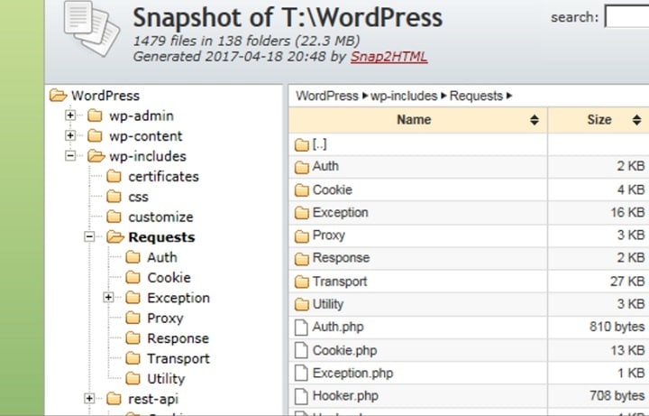 Snap2HTML — снимки структуры папок в HTML