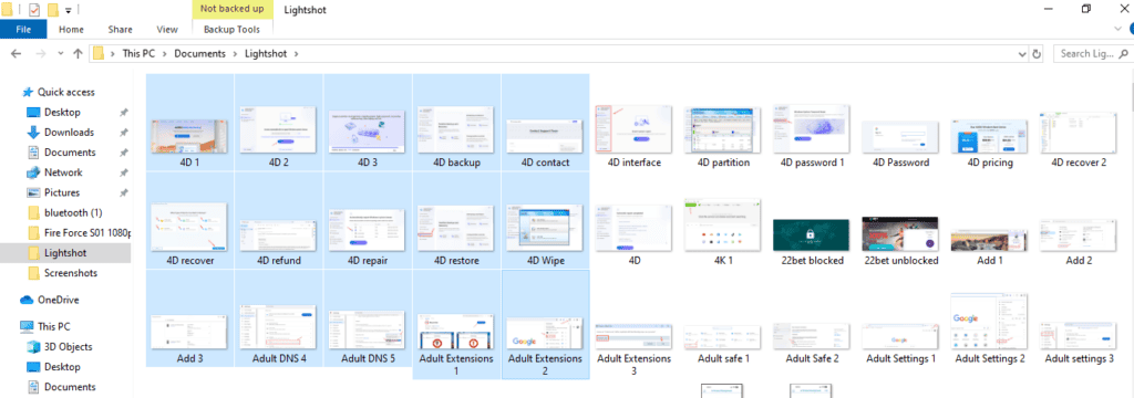 Выделите нужные изображения