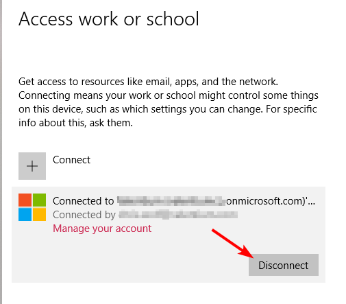 Отключение учётной записи от Azure AD