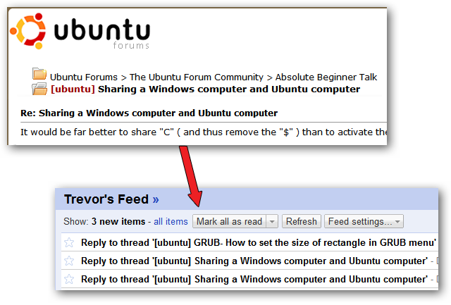RSS da thread di forum con Blogger e email