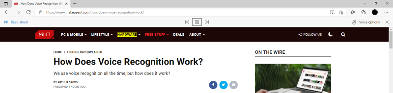 Вызов Read Aloud через Ctrl+Shift+U