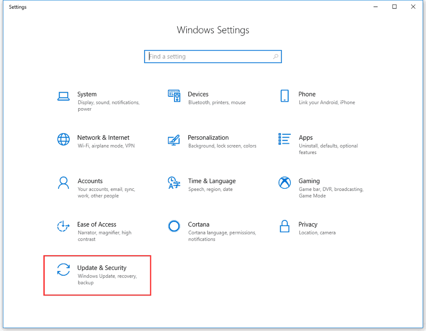 Открыть настройки Windows