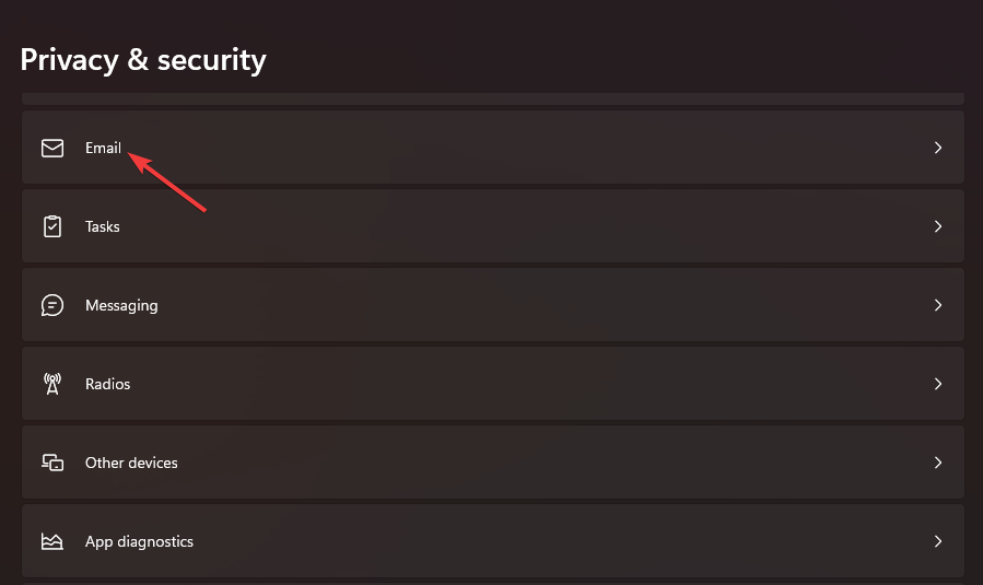 Параметры доступа к электронной почте