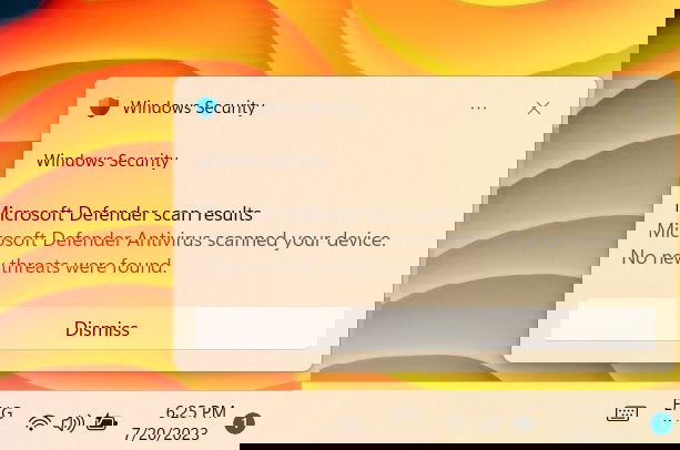 Результат быстрого сканирования в системном трее
