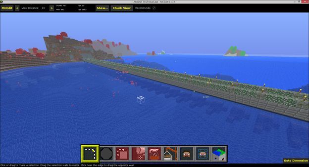 Пара Mooshroom-островов в MCEdit