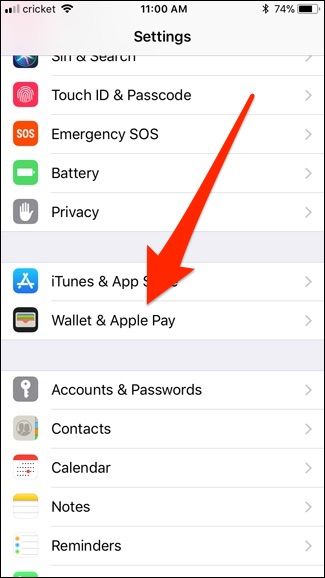 Раздел Wallet & Apple Pay в настройках iPhone