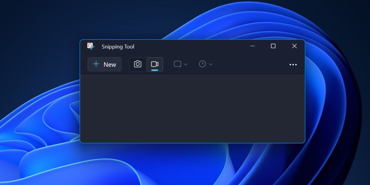 Запуск новой записи в Snipping Tool