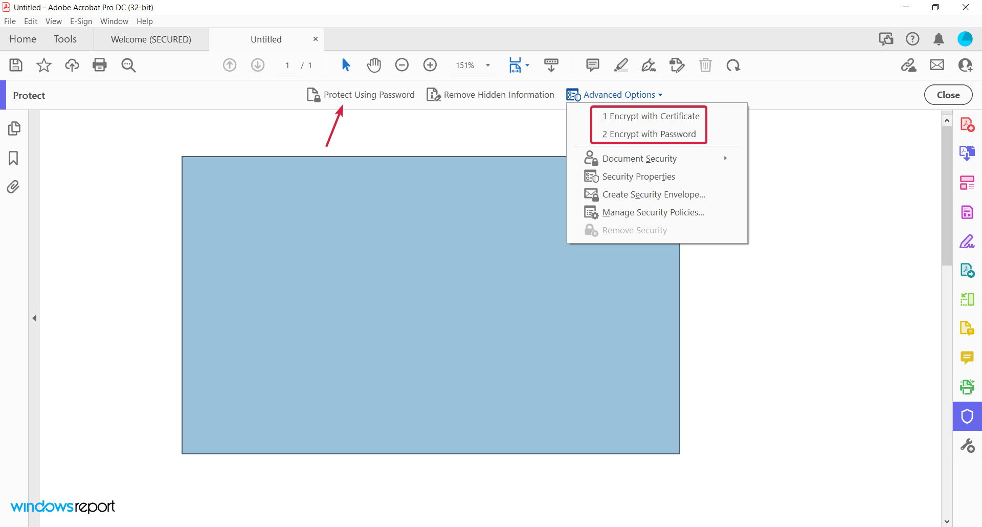 Параметры шифрования и защиты в Adobe Acrobat