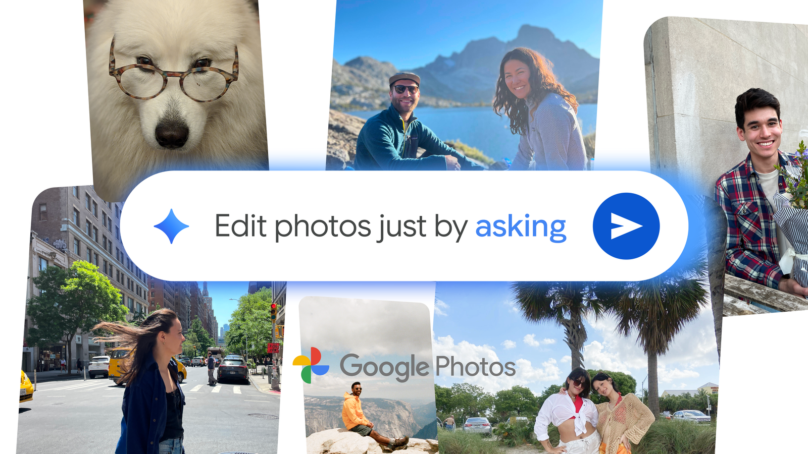 Заглавное изображение статьи: интерфейс редактора Google Photos с примерами редактирования