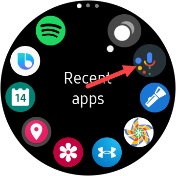Выбор приложения G‑Voice Assistant на часах.