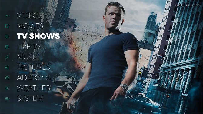 Скин Grid с боковым прозрачным меню и фоновой сменой под постер