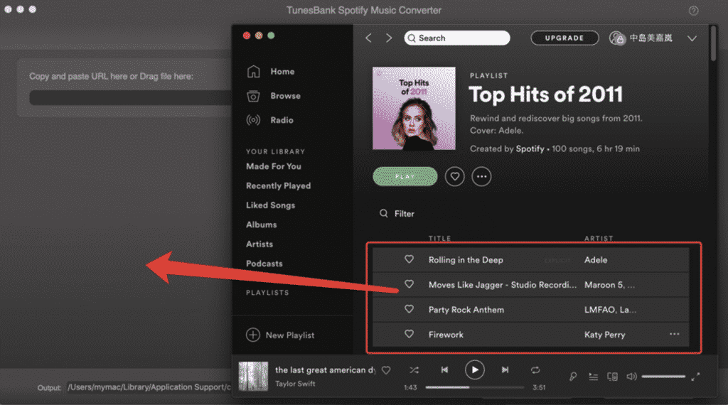 Добавление треков Spotify по ссылке в TunesBank