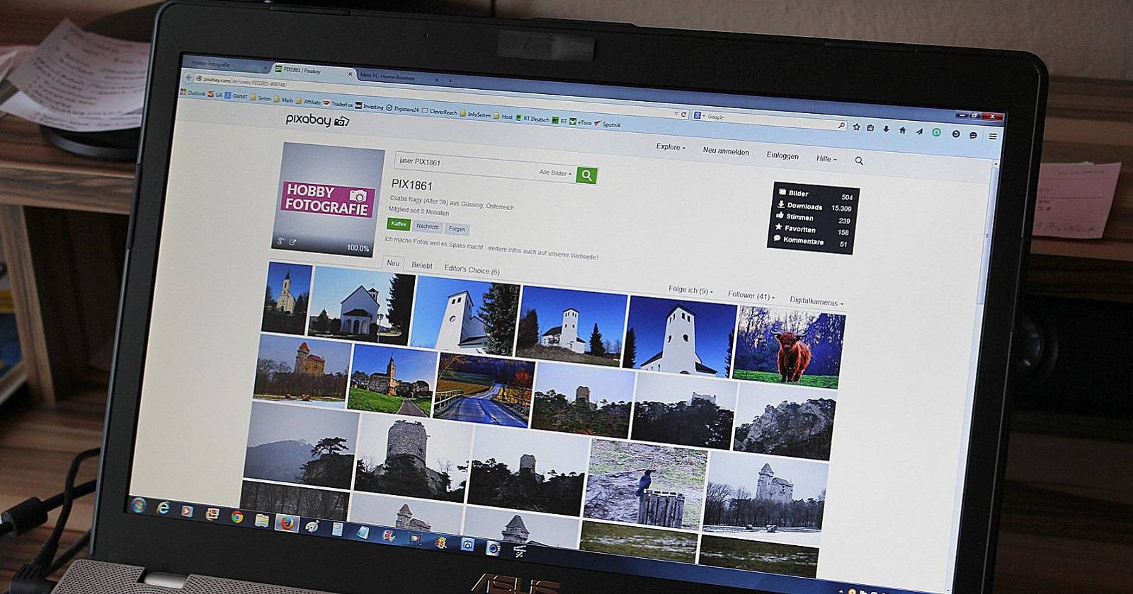 Портал с изображениями, открытый в Firefox