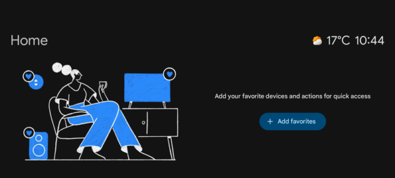 Экранная заставка с элементами управления умным домом
