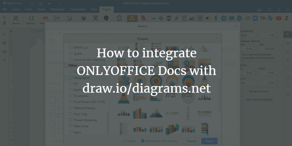 draw.io в ONLYOFFICE Docs: интеграция плагина