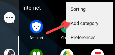 Добавление новой категории в Smart Drawer