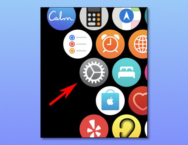 Нажмите «Настройки» на Apple Watch